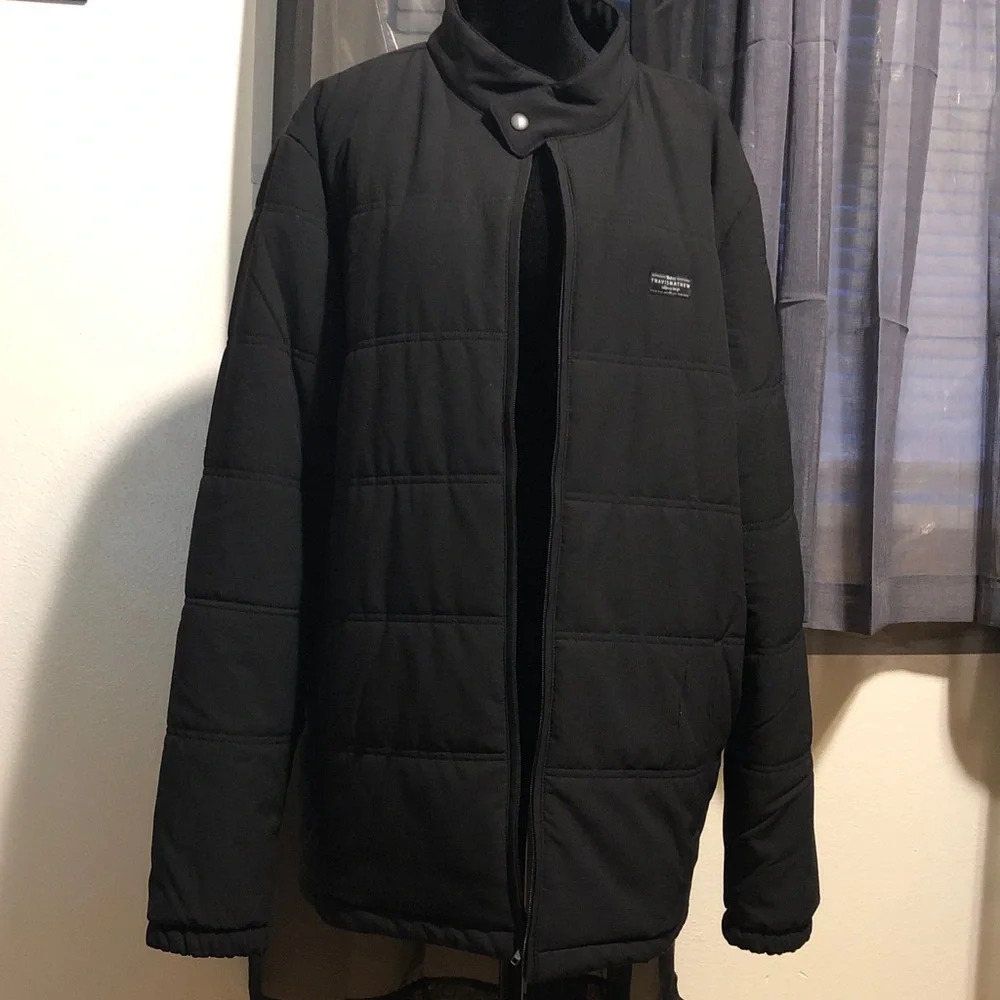 Travis Mathew Black Quilted Puffer Jacket with Stand Collar